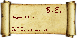 Bajer Ella névjegykártya